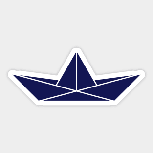 Paper Boat / Paper Ship / Icon (Navy) Sticker